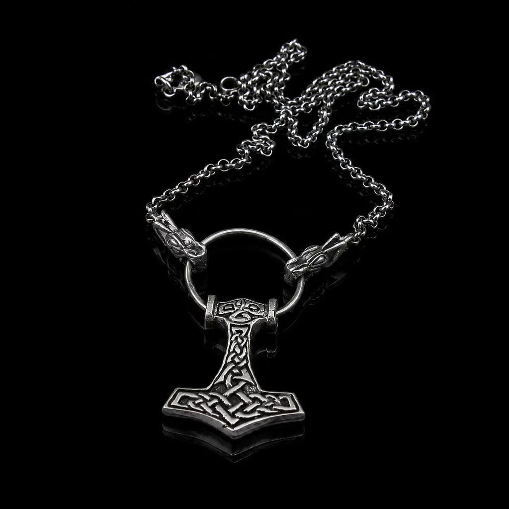 Valhallas Thor's Hammer in Pewter on Stainless Steel Chain