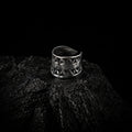 Stamped Adjustable Ring in Silver