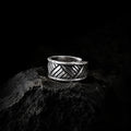 Crosshatch Viking Ring in Sterling Silver