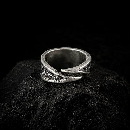 Crosshatch Viking Ring in Sterling Silver