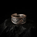 Crosshatch Viking Ring in Bronze