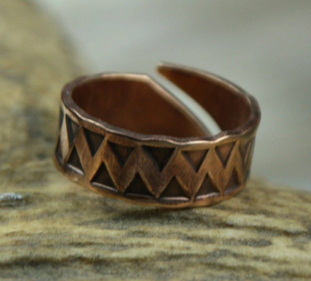 Adjustable Stamped Viking Ring