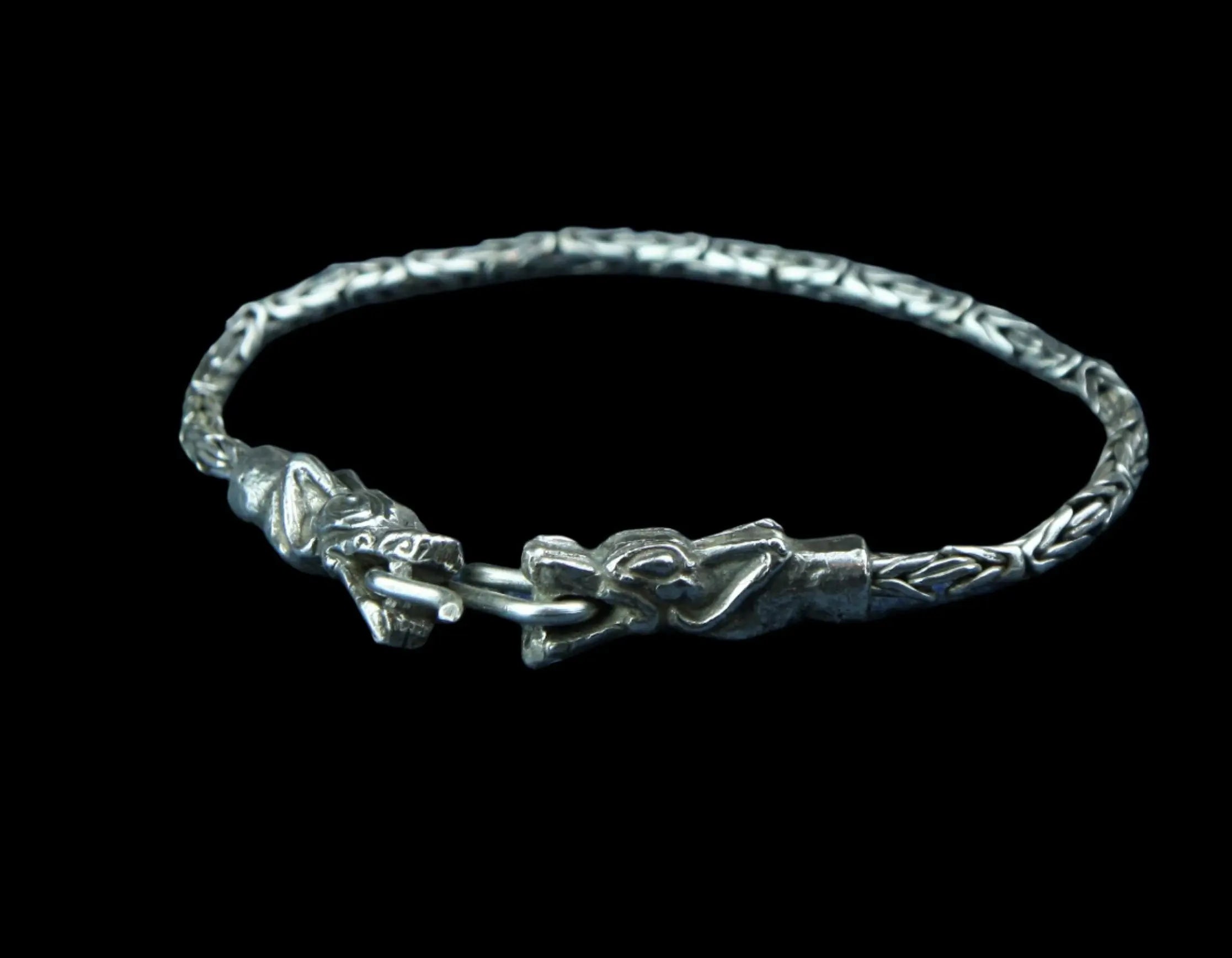 Dragon Head Bracelet in Silver