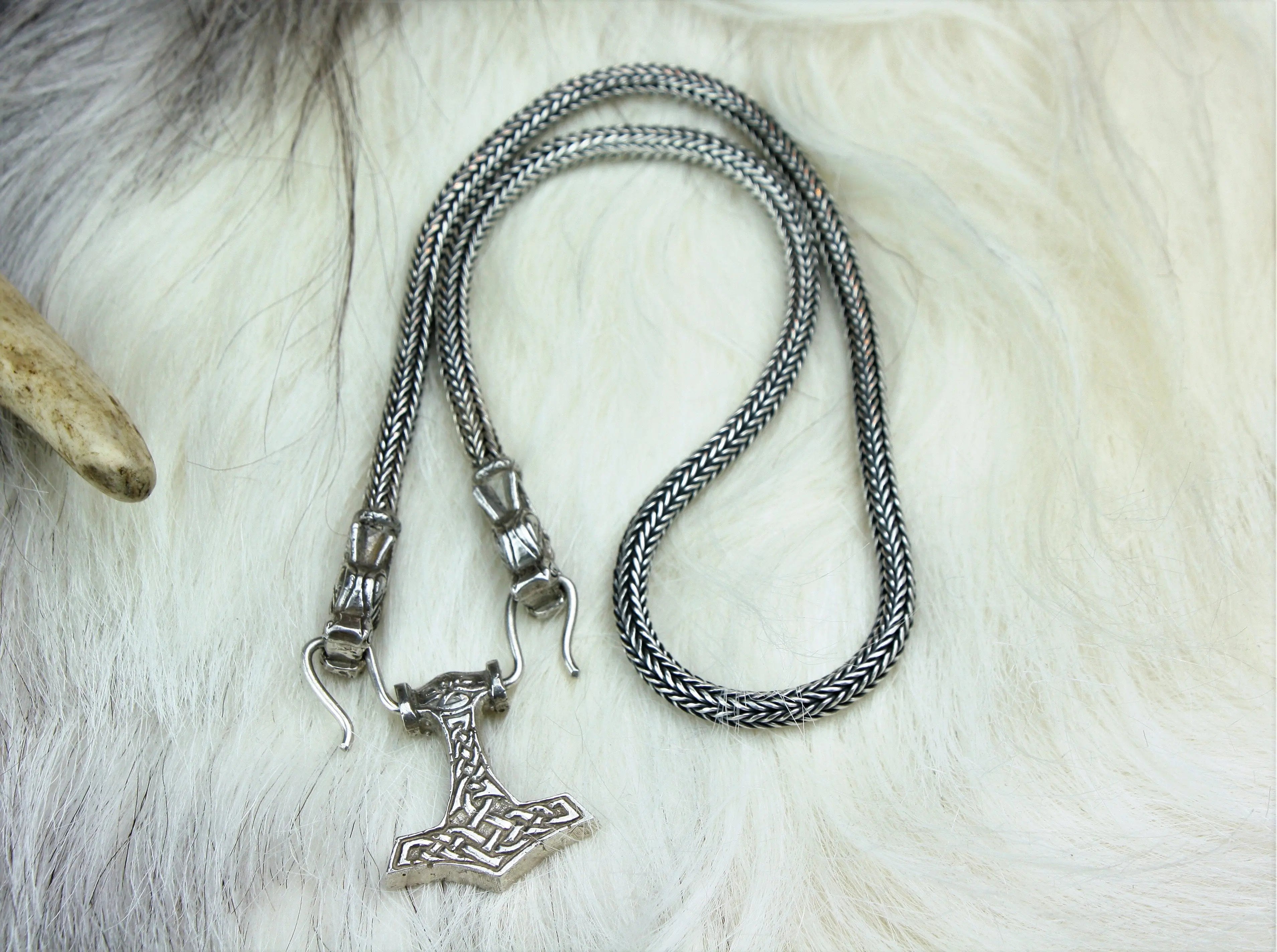 Thors Hammer on Heavy Silver Chain