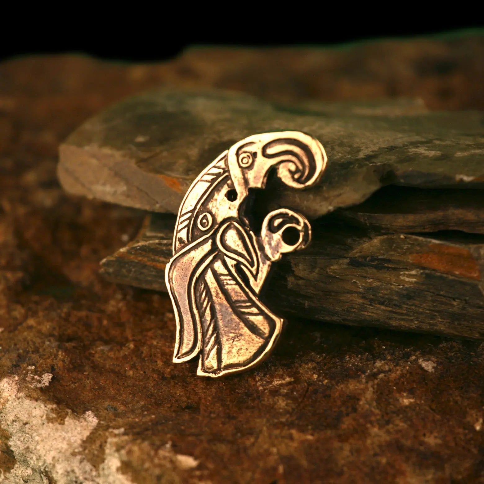 Raven brooch