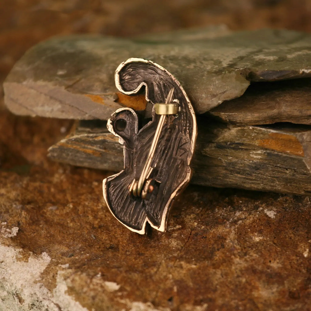 Bronze Raven Brooch