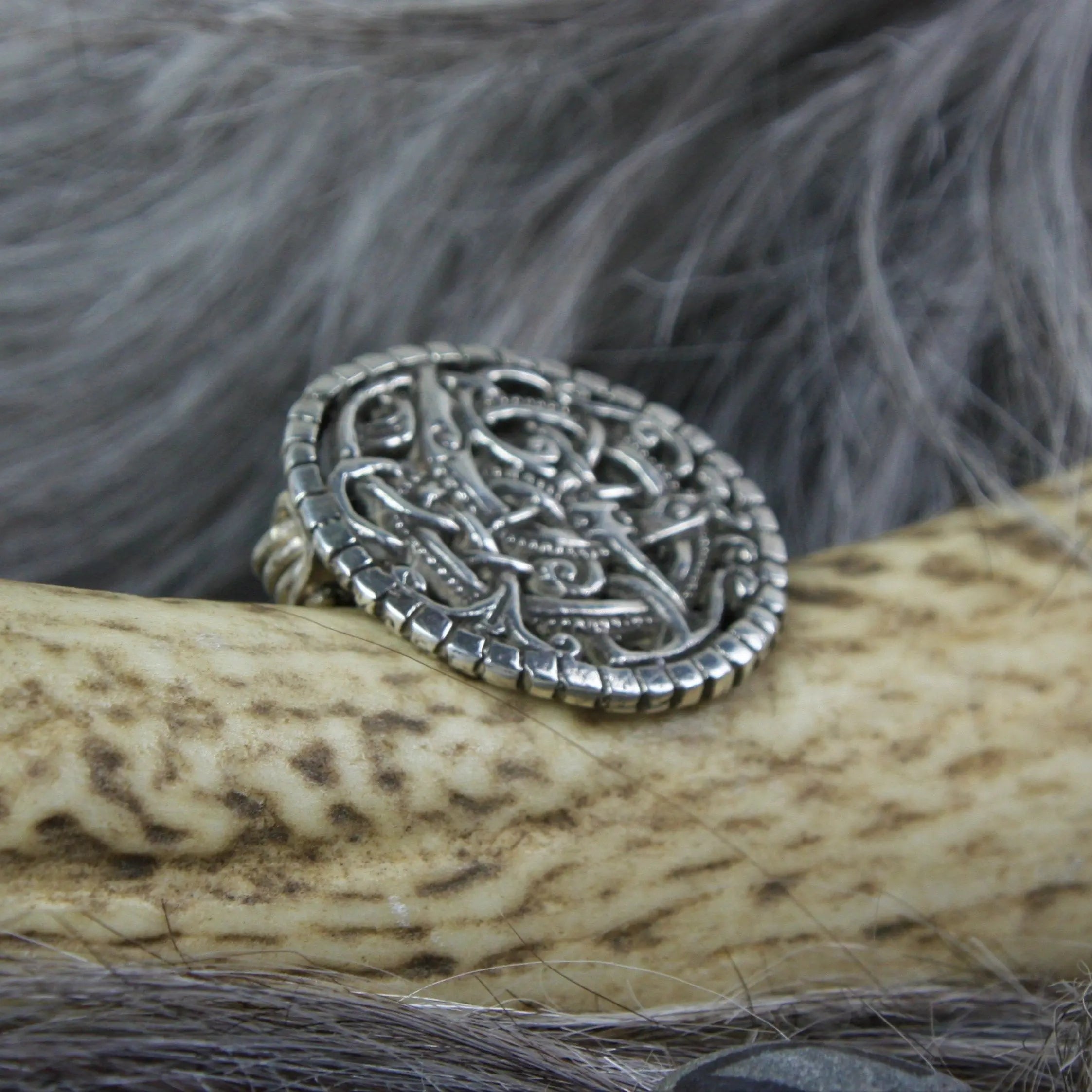 Silver Viking Jewelry Brooch from Pitney in England