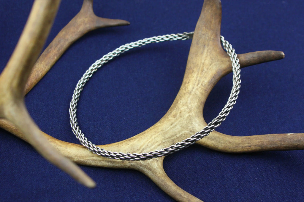Woven Neck Ring in Sterling Silver Valhallas silver